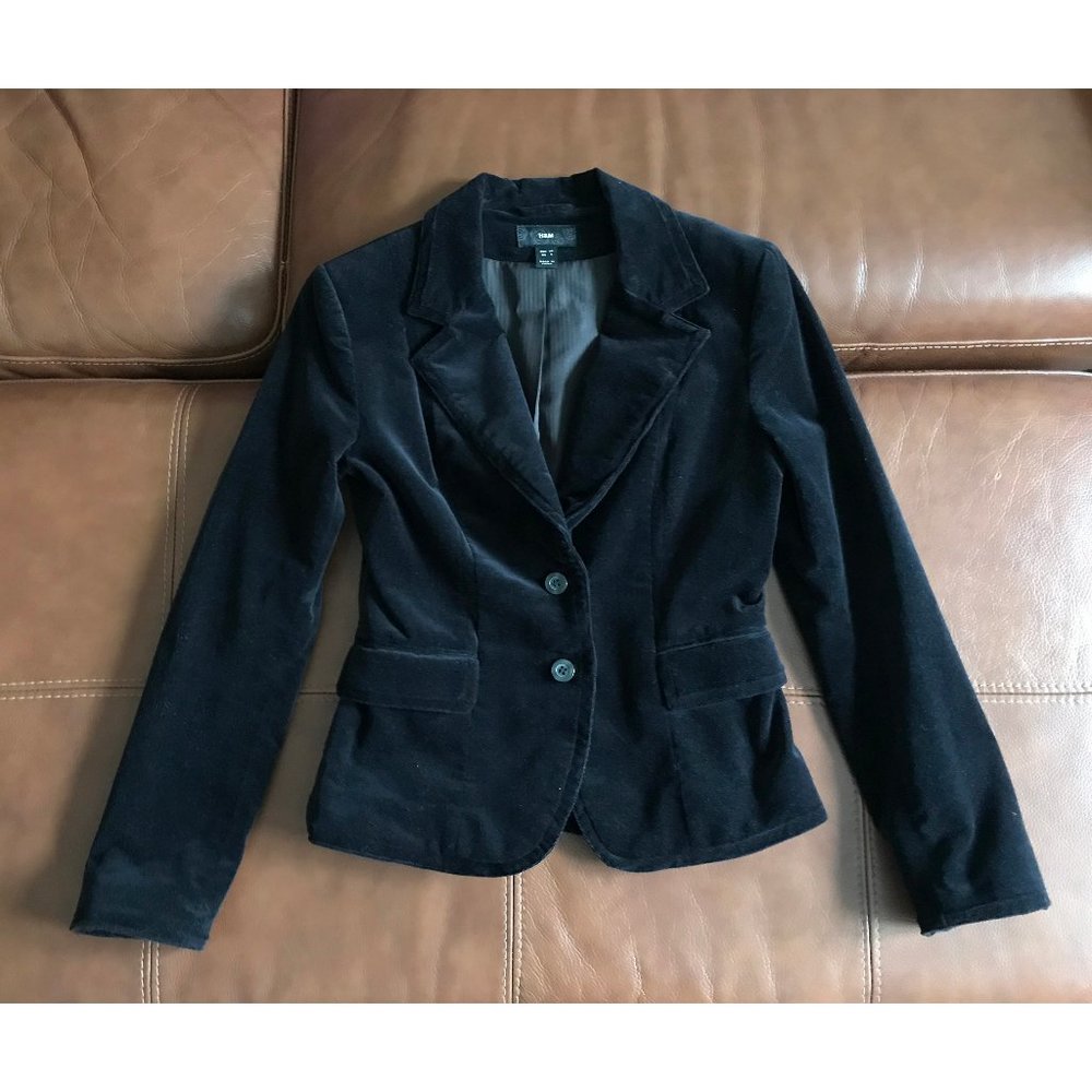 H&M Black corduroy blazer, Sz 6, Small
